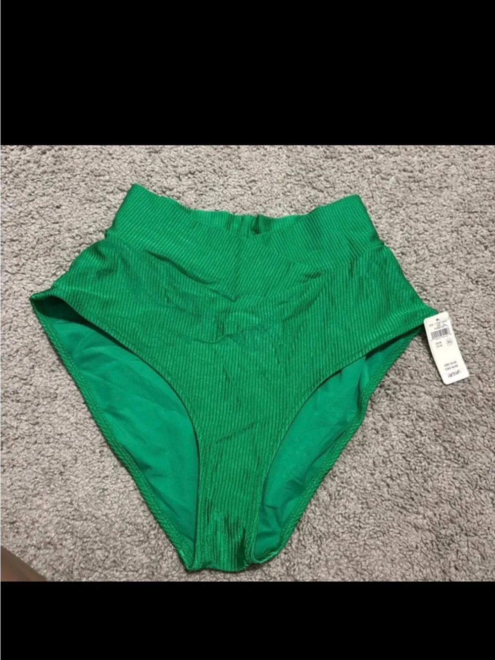 aerie Ribbed High-Waist One-Piece Bottoms — Green